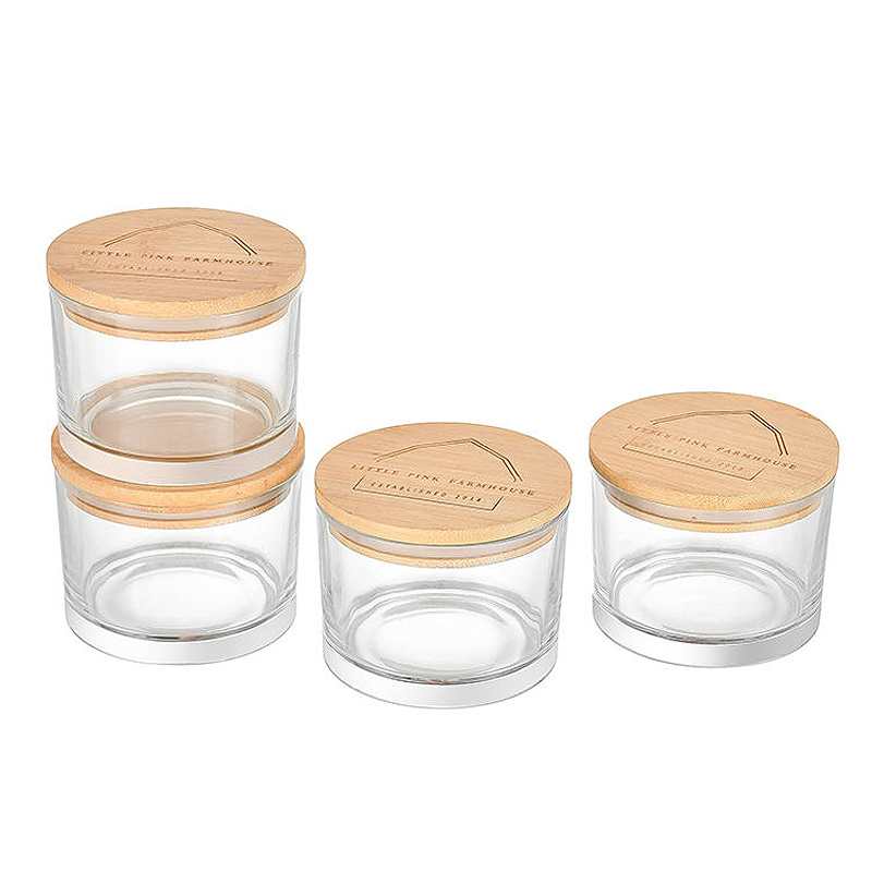 18 oz Clear Empty Scented Candle Jars with Bamboo Lid (1)