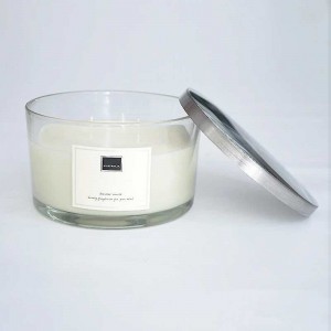 18 oz Clear Empty Scented Candle Jars with Bamboo Lid