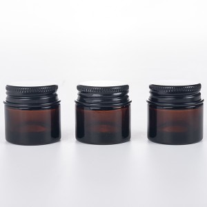 Amber Glass 10ml Thick Wall Glass Eye Cream Jars with Black Smooth Lid