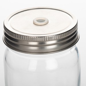 12OZ Glass Mason Jar with Stainless Steel Lid with Drinking Straw