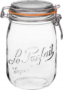 MBK Packaging 1L Glass Storage Canning Clamp Preserve Jar Set