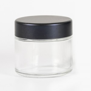 2OZ Straight Side Matt Black Glass Jar with 50mm Child Resisitant Lid