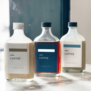 200ml Clear Flat Glass Spirit Bottle with Metal Lid