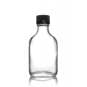 100ml Clear Glass Flask Bottle with Tamper proof Lid