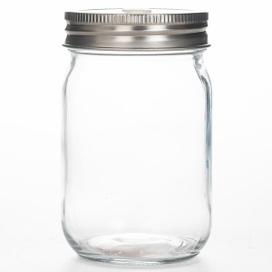 12OZ Glass Mason Jar with Stainless Steel Lid with Drinking Straw