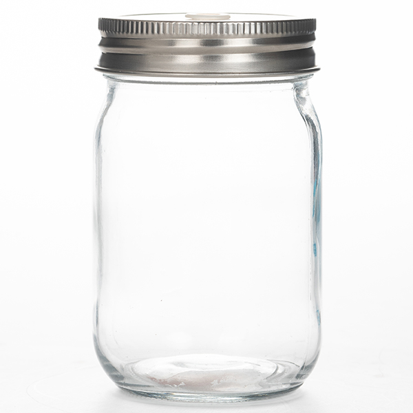 12OZ Glass Mason Jar with Stainless Steel Lid with Drinking Straw Featured Image