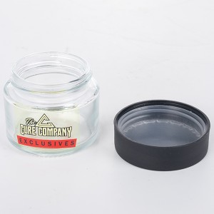 Professional China 2oz Jar – 2OZ Clear Glass Stash Jar with Black Child Proof Lid