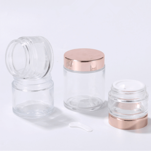 20g 30g 50g Glass Cream Jar with Pink Cap | Cosmetic Packaging
