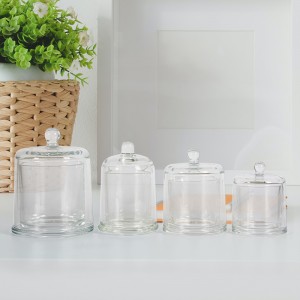 8OZ 9OZ Glass Candle Jar with Bell Cloche Dome Glass Lid