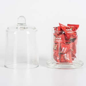 8OZ 9OZ Glass Candle Jar with Bell Cloche Dome Glass Lid