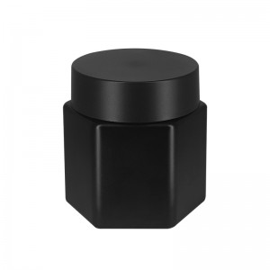 120ml/4oz-Unti-UV-Hexagonal-Sprayed-Black-Glass-Jar-with-Round-Lid