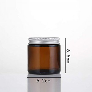 4 oz Amber Wide Mouth Straight sided glass Cream Jar for Skincare