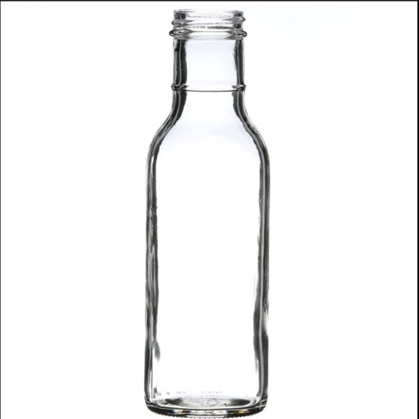 12 oz Clear Glass Round Long Ring Neck Sauce Bottle Featured Image