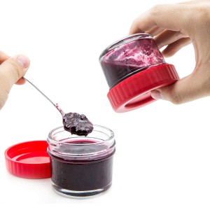 4OZ Baby Food Glass Mason Jar With Colored Plastic Lids