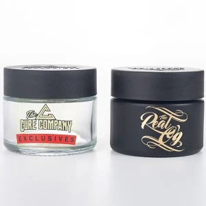 3.5G Straight Sided Glass Cannabis Jar with Smooth Childproof Lid