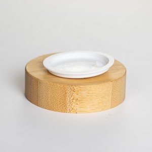 30ml Clear Glass Cream Cosmetic Jar with Bamboo Lid