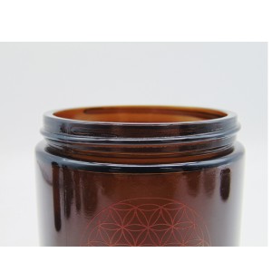 MBK Packaging 8oz amber straight side glass jar with black smooth lid