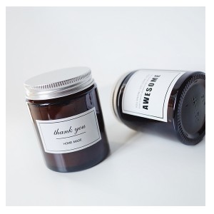 8oz amber straight side glass jar with silvery metal lid – Menbank