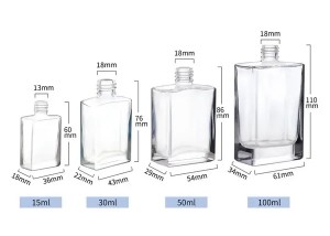 30ml Flat Square Essential Oil Glass Bottle with Dropper