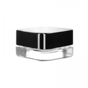 7g Cube square Qube small rosin jars with Black Childproof Lid