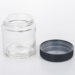 6OZ 10OZ Clear Glass Smell Proof Glass Jar with Child Resistant Lid