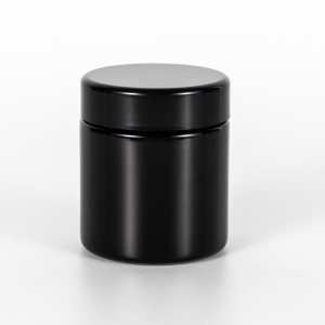 3 oz Child Resistant Matte Black Glass Jars