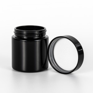 3 oz Child Resistant Matte Black Glass Jars