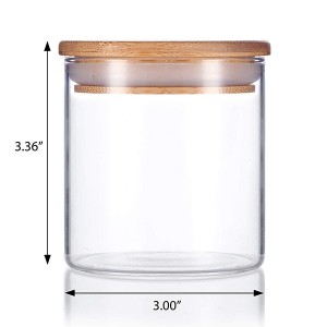 China Factory for Cracked Glass Solar Ball – Transparent Cylinder Glass Storage Jar with Wooden Lid – Menbank
