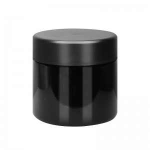 2OZ Black Glass Jar with CR Lid for Cannabis Flower