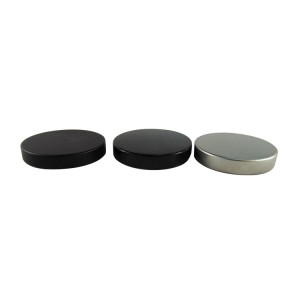 Black Metal 58-400 Smooth Skirt Unishell Lid for Candle with PE Linner