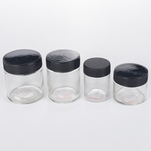 6OZ 10OZ Clear Glass Smell Proof Glass Jar with Child Resistant Lid