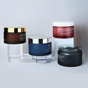 30g 50g Matte Frosted Glass Jar with Box | Multicolor Cream Container Set | Luxury Skincare Packaging OEM