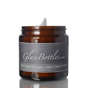 4 oz Amber Wide Mouth Straight sided glass Cream Jar for Skincare