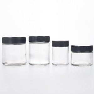 3.5G Straight Sided Glass Cannabis Jar with Smooth Childproof Lid