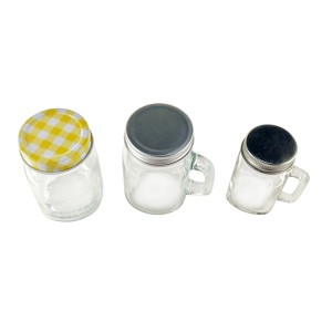 120ml 4oz Small Glass Spice Mason Jar Set with Lid and Handle