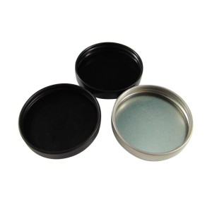 Black Metal 58-400 Smooth Skirt Unishell Lid for Candle with PE Linner
