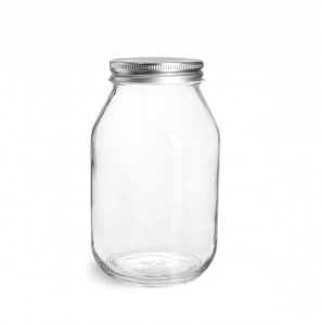 Manufacturer of Mason Jar Clear Glass Jar – 32oz Glass Economy Mason Jar with Silver Lid  – Menbank