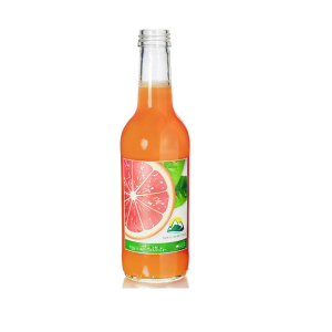 330ml Clear Glass Mountain Drinking Bottle with Screw Top