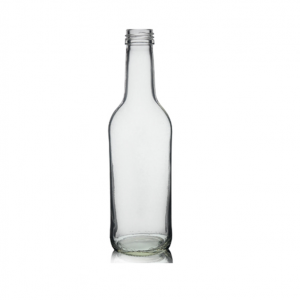 330ml Clear Glass Mountain Drinking Bottle with Screw Top