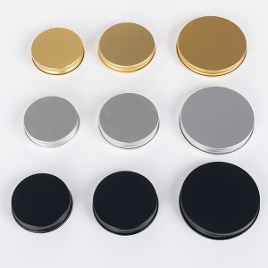 Black 38-400 Black Metal Lid with PE Liner