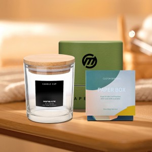 10OZ Glass Candle Jar with Bamboo Lid