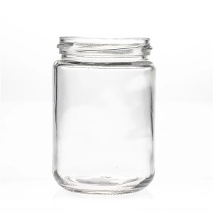 12OZ Airtight round wide mouth glass jar for jam and honey with lug lid
