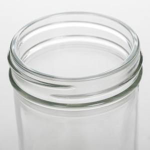 8OZ Transparent Glass Mason Jar with Black Lid