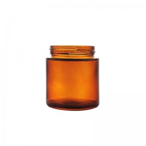 3.5g Labelled Premium Amber Glass Jar with Black Childproof Lid