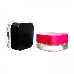 7g Cube square Qube small rosin jars with Black Childproof Lid