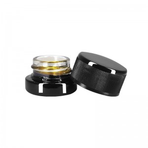 1Gram UV Coating Black Glass Concentrate Jar with CR Lid