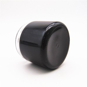 MBK black 2oz glass jar with child resistant lid