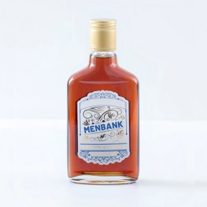 375ml Hip Flask Glass Bottle with Tamper Evident Metal Lid