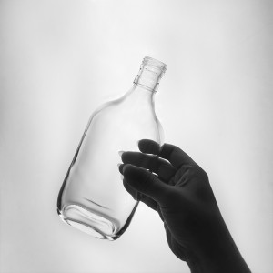 375ml Hip Flask Glass Bottle with Tamper Evident Metal Lid