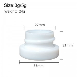 3ml Porcelain White Dab Wax Glass Container